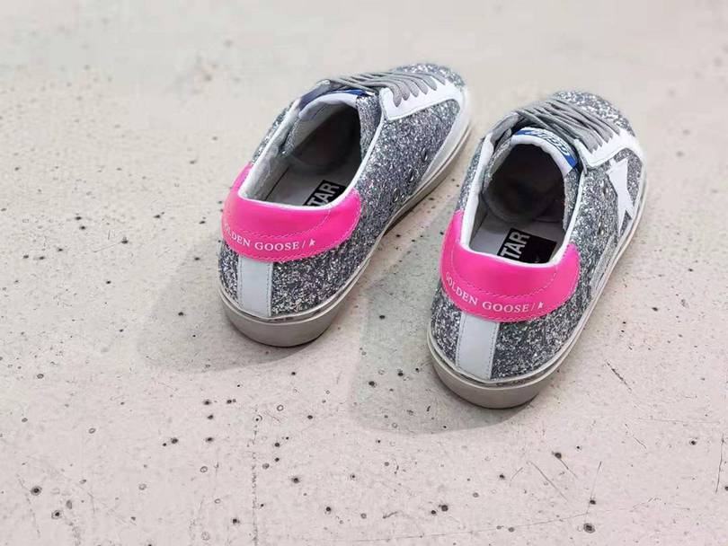 Golden Goose Superstar glitter grigio/rosa