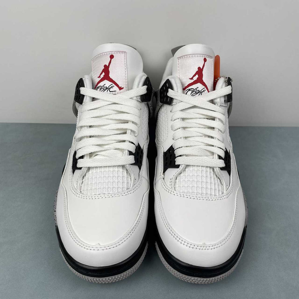 Nike Air Jordan 4 Retro Summit White Cement Grey Black Fire Red - VIBES MILANO