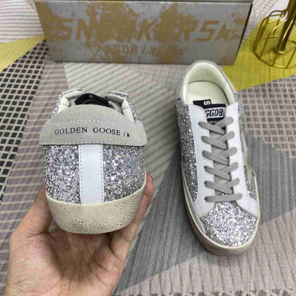 Golden Goose Superstar glitter grigio/bianco