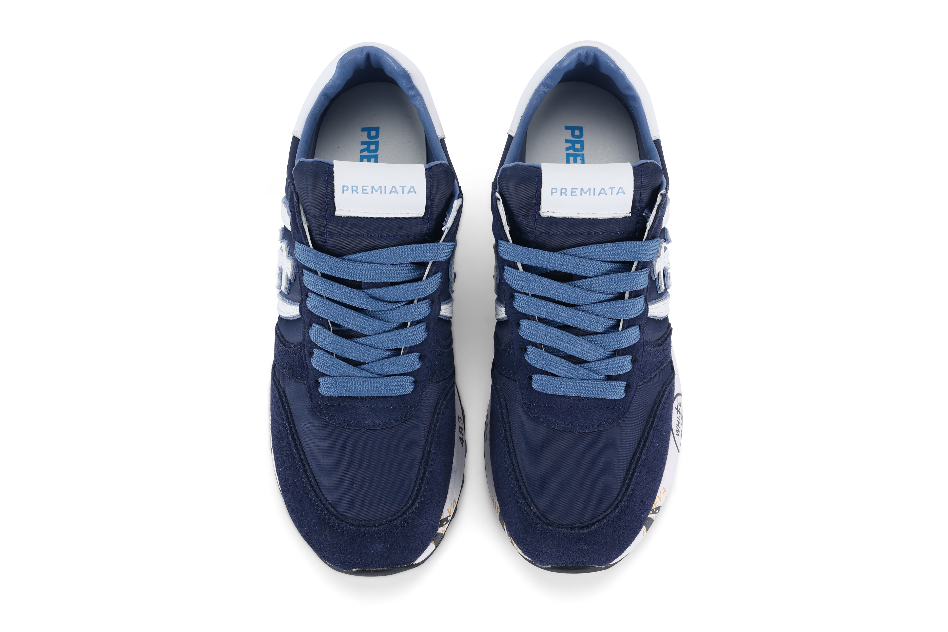 Premiata Lander sneakers suede blue celeste