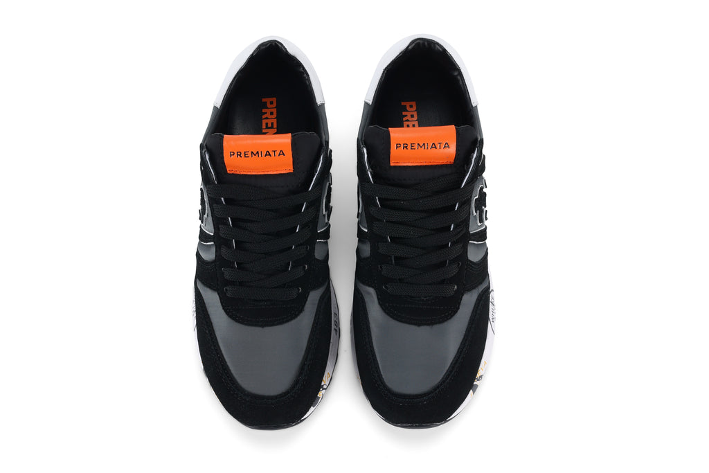 Premiata Lander sneakers suede nero grigio