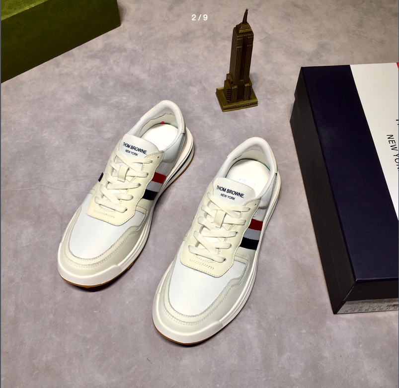 Thom Browne sneakers bianche in vera pelle