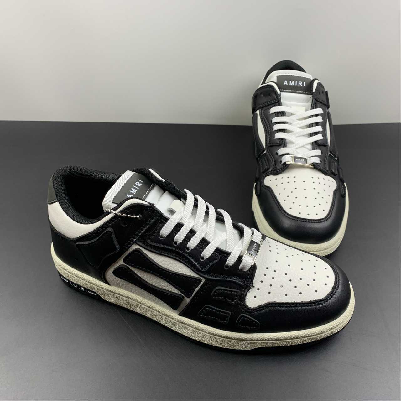 Amiri Skeleton Top Low nero bianco