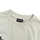 BALENCIAGA T-SHIRT BASKETBALL SNEAKER OVERSIZE DA UOMO BIANCO SPORCO