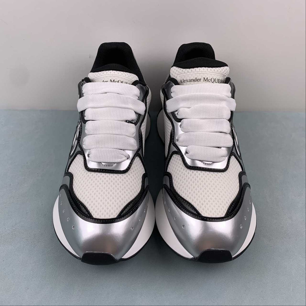 Alexander McQueen Sprint Runner bianco e argento
