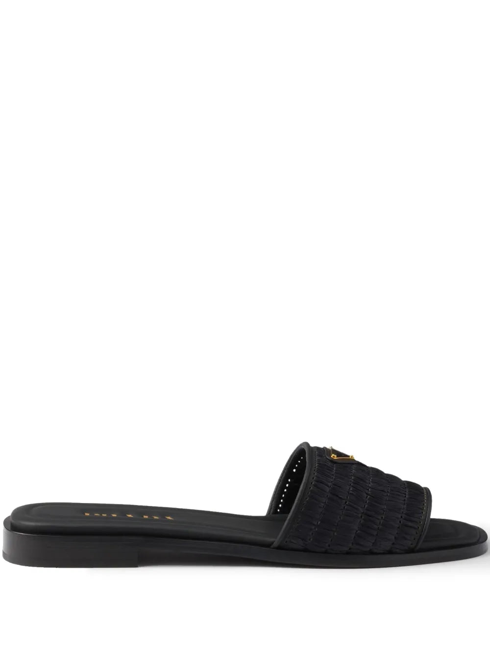Miu Miu Raffia Effect Woven Slides nero