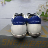 Golden Goose Superstar bianco inserti blu