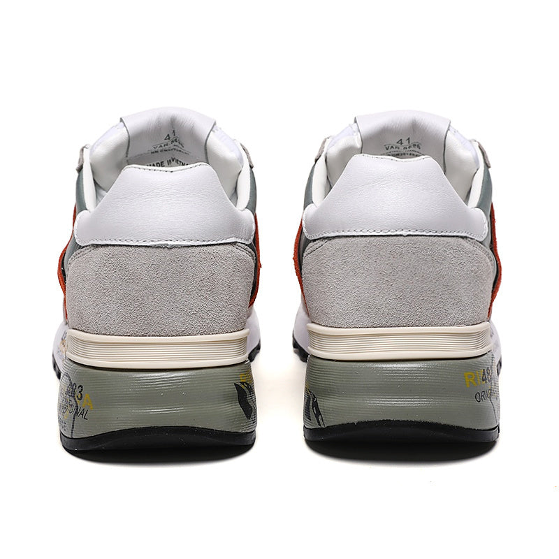 Premiata Lander sneakers suede grigio rosso