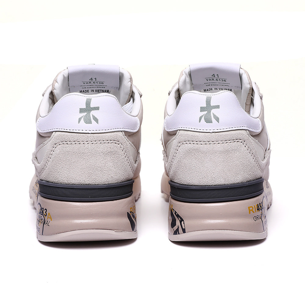 Premiata Lander sneakers suede grigio e beige