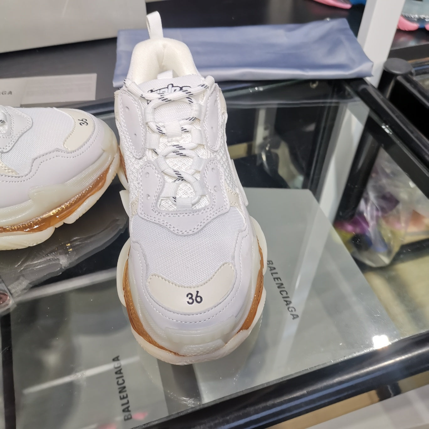 Balenciaga Triple S sneakers white transparent bottom