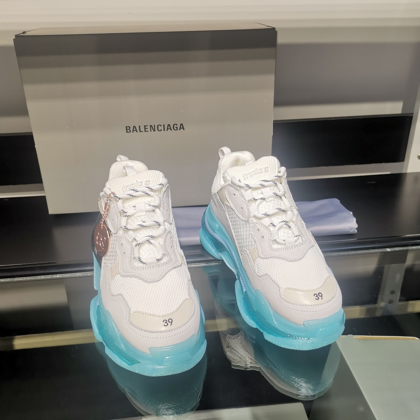 Balenciaga Triple S sneakers white transparent bottom
