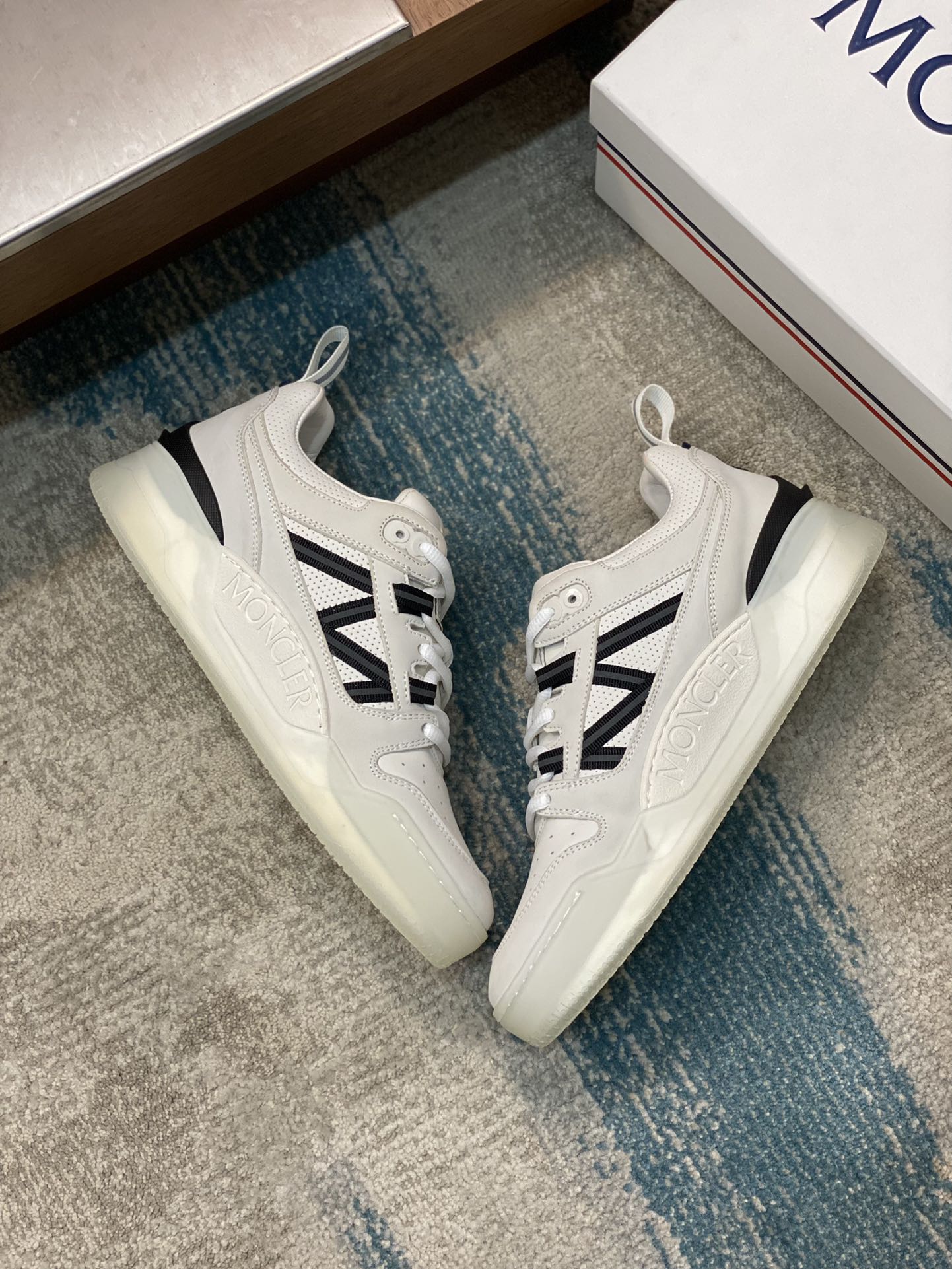 Moncler unisex white sneakers