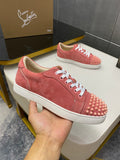 Christian Louboutin sneakers salmone Louis Junior Spikes Suede