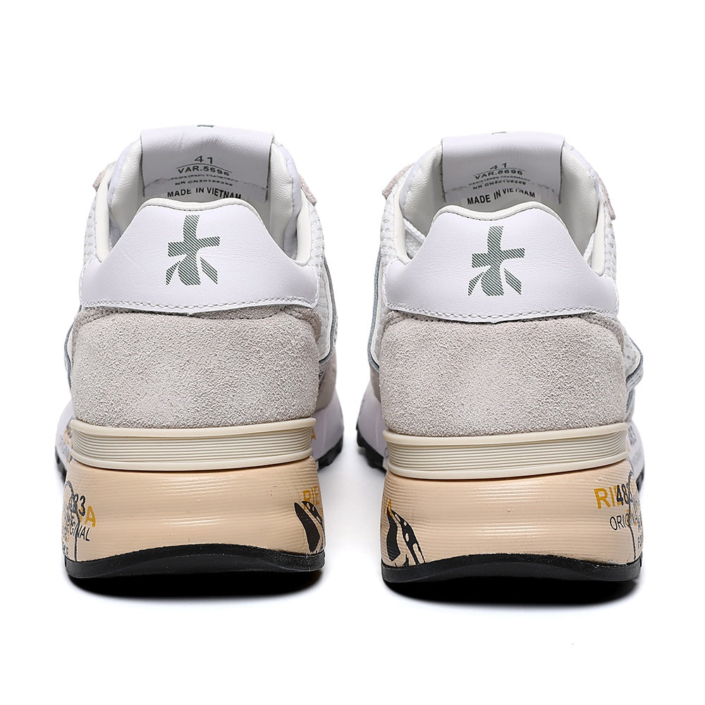 Premiata Lander sneakers suede bianco e grigio chiaro