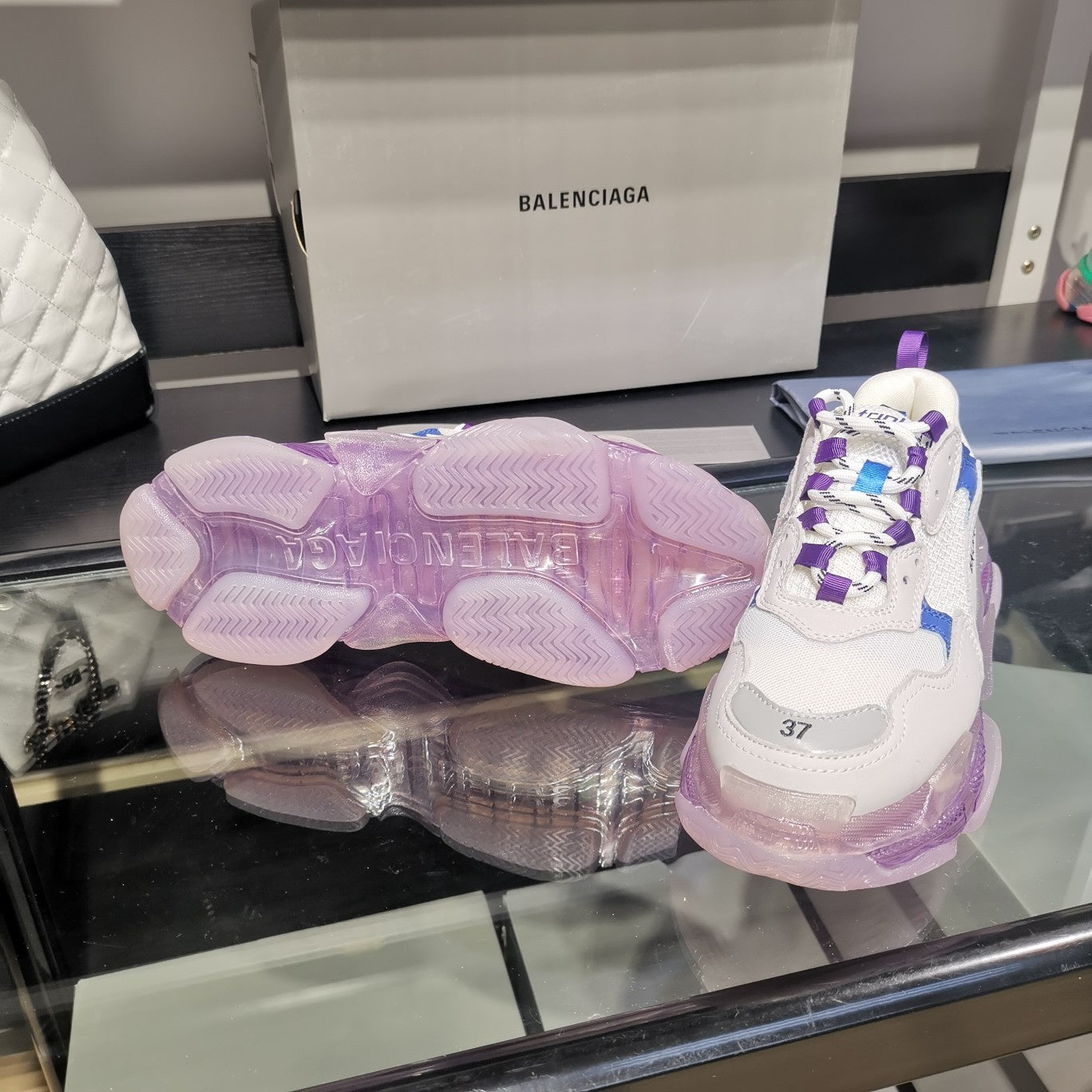 Balenciaga Triple S sneakers white transparent bottom