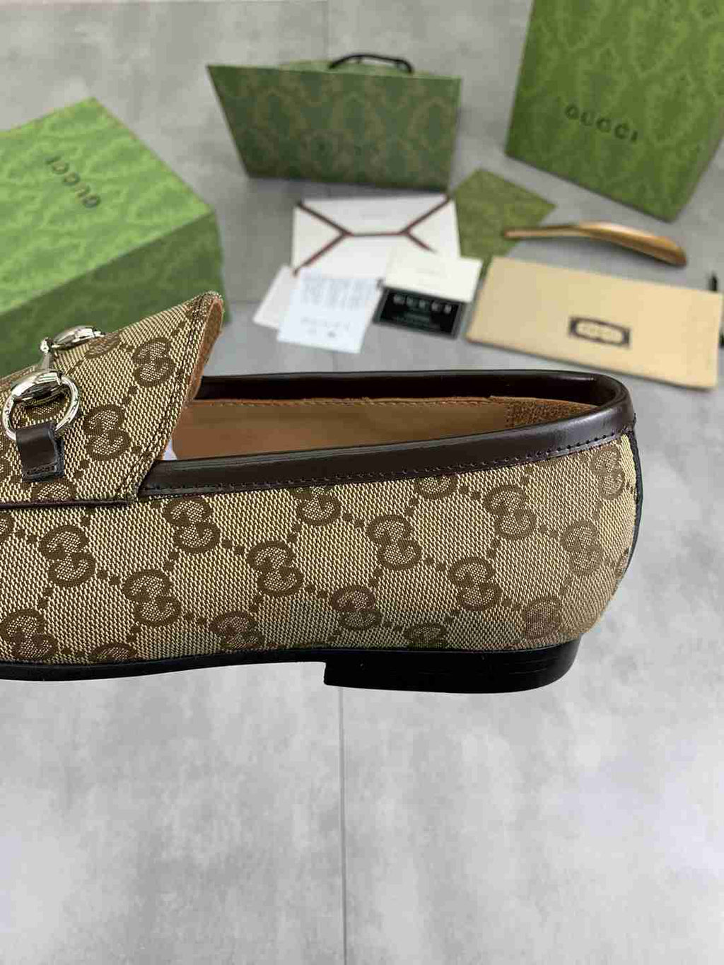 Gucci Jordaan Horsebit Loafer GG Canvas