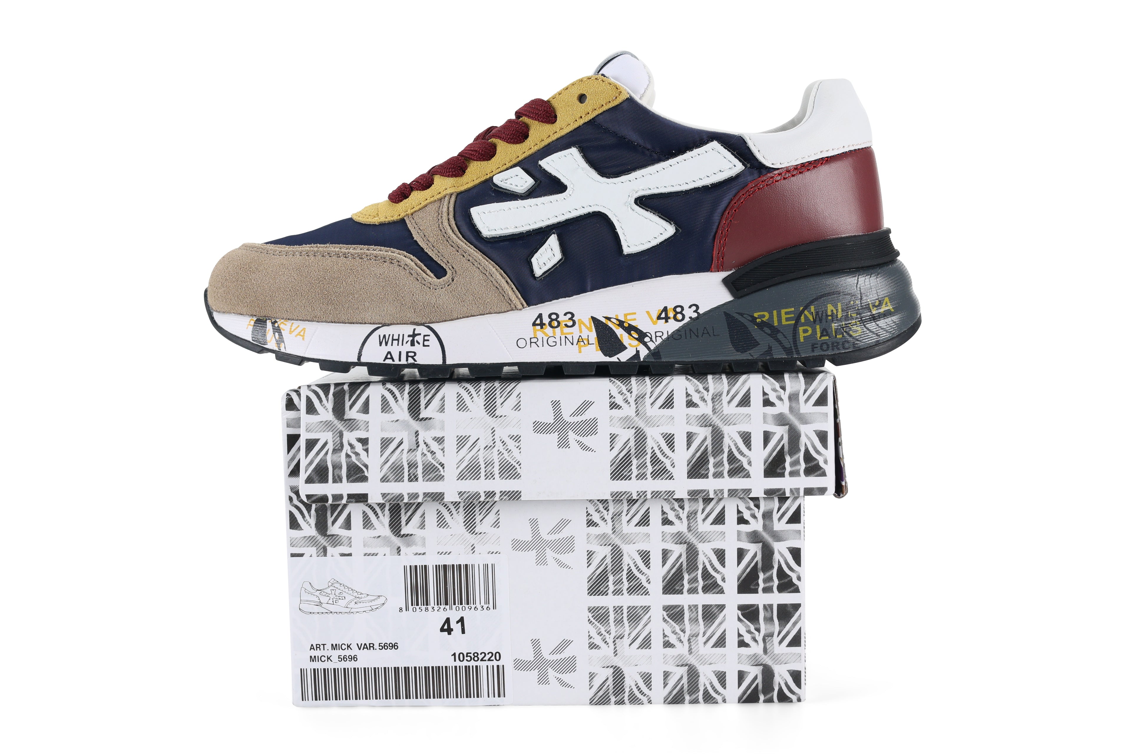 Premiata Mick sneakers blu beige giallo