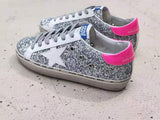 Golden Goose Superstar glitter grigio/rosa