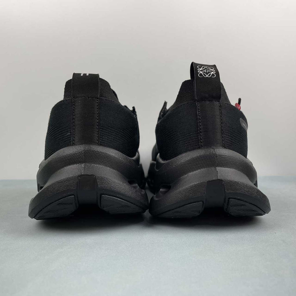 LOEWE + ON Cloudtilt stretch recycled-knit sneakers nero