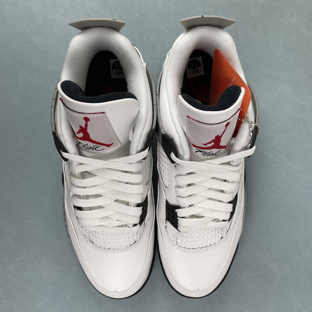 Nike Air Jordan 4 Retro Summit White Cement Grey Black Fire Red - VIBES MILANO
