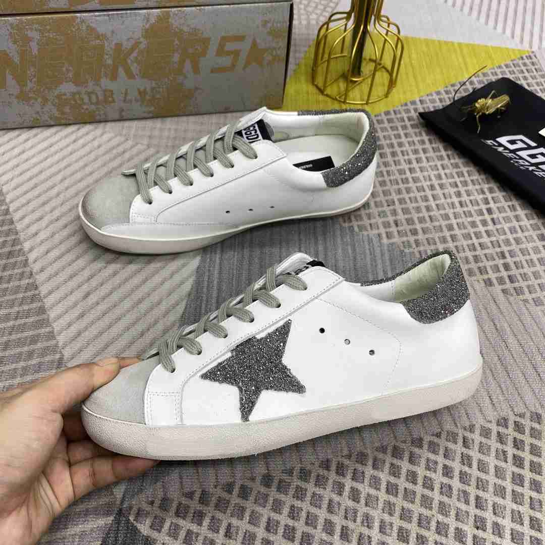 Golden Goose Superstar bianco grigio glitter