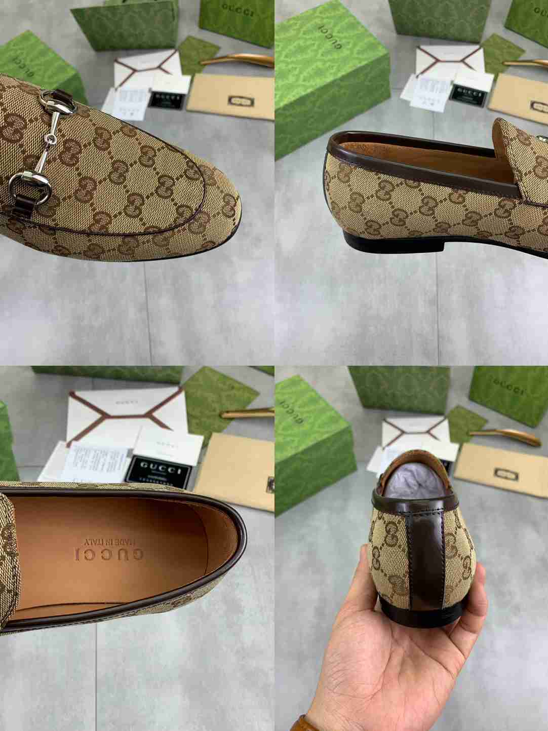 Gucci Jordaan Horsebit Loafer GG Canvas