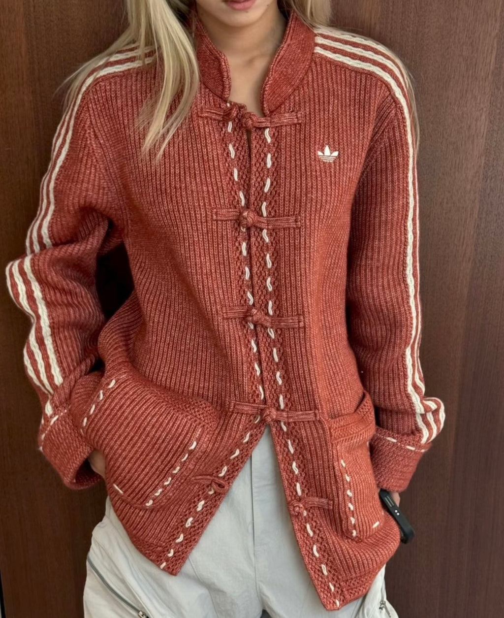 Adidas Originals Chinese New Year Knit Jacket salmone