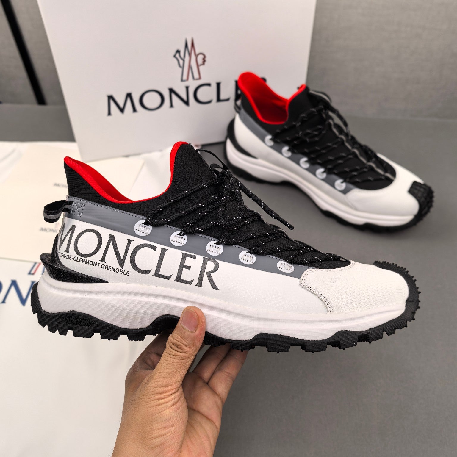 Moncler unisex white sneakers