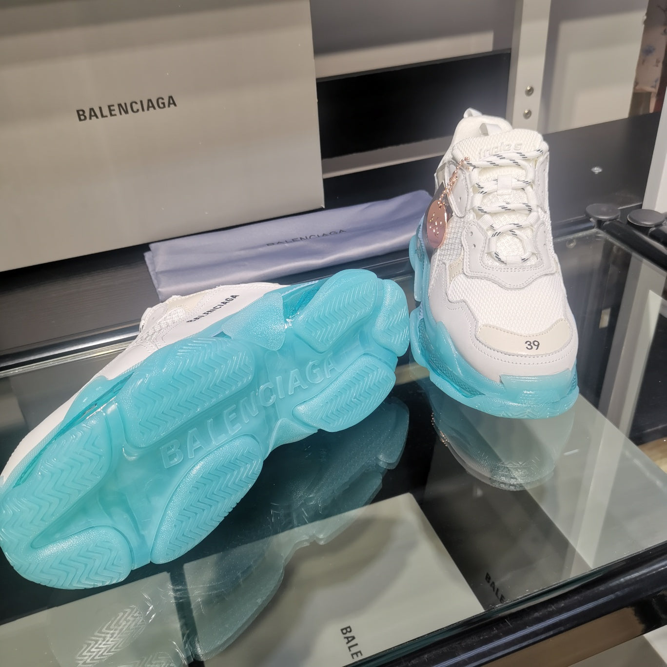 Balenciaga Triple S sneakers white transparent bottom