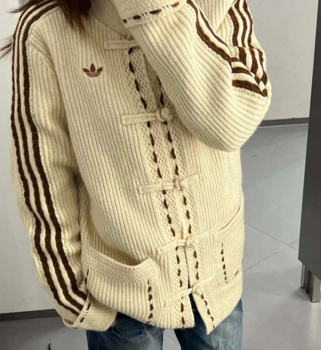 Adidas Originals Chinese New Year Knit Jacket beige chiaro - VIBES MILANO