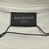 BALENCIAGA T-SHIRT BASKETBALL SNEAKER OVERSIZE DA UOMO BIANCO SPORCO
