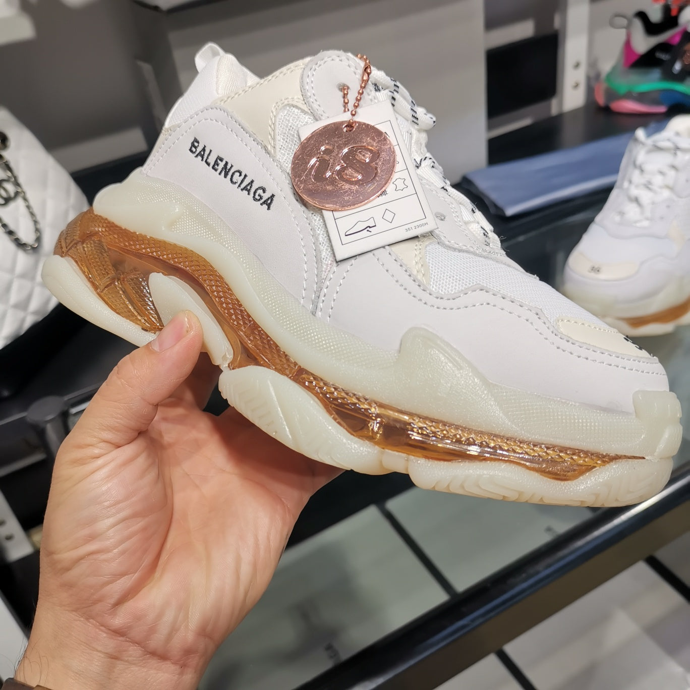 Balenciaga Triple S sneakers white transparent bottom