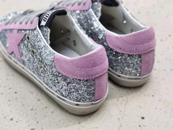 Golden Goose Superstar glitter camoscio rosa