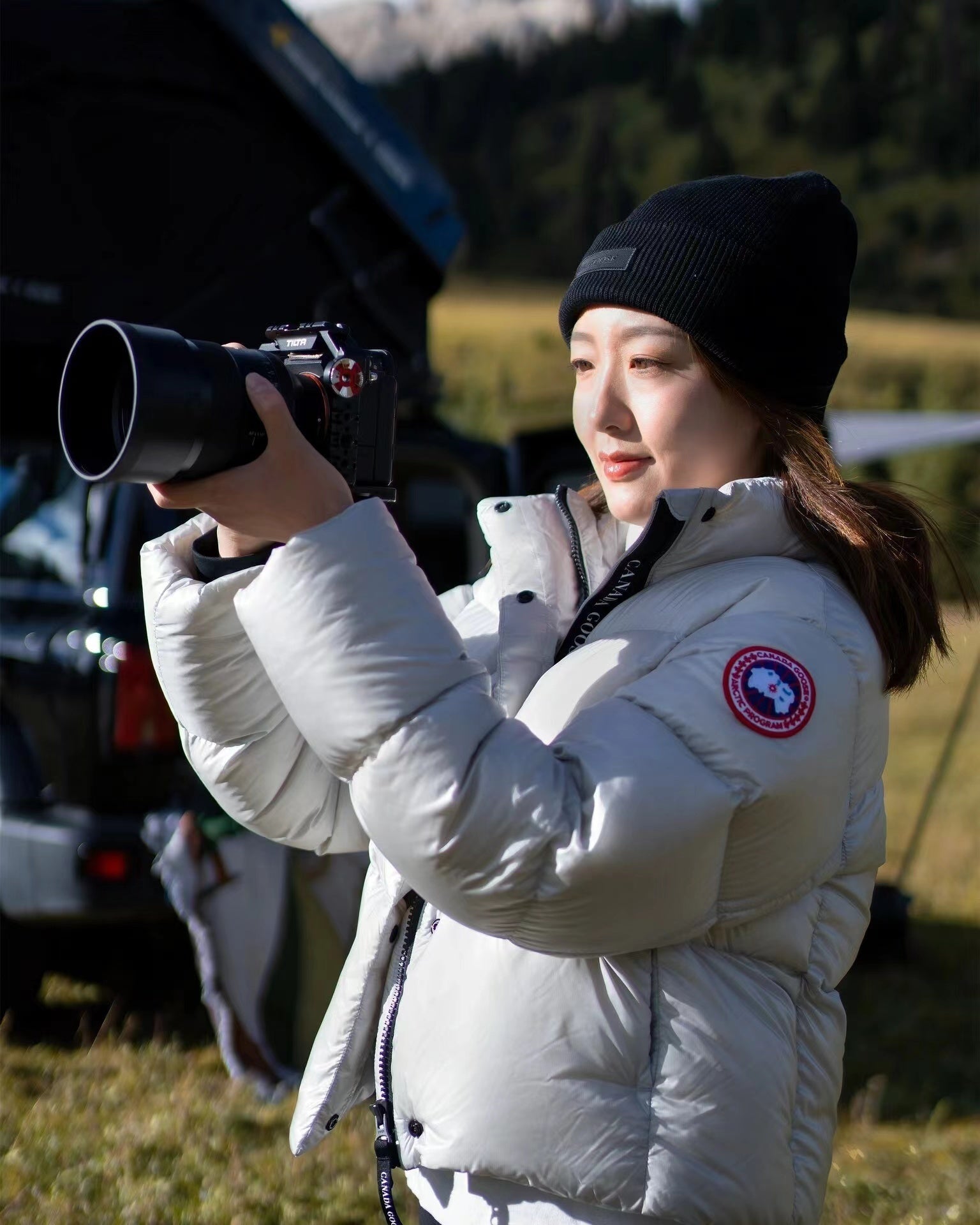 Canada Goose Cypress Puffer piumino corto donna bianco