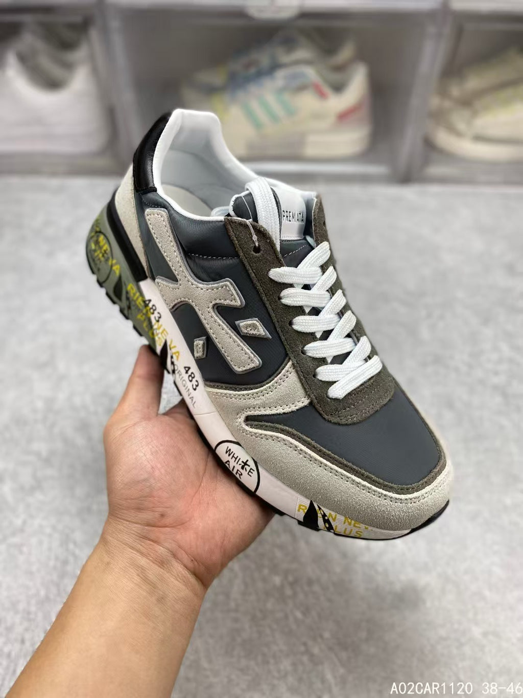 Premiata Mick sneakers suede grey beige