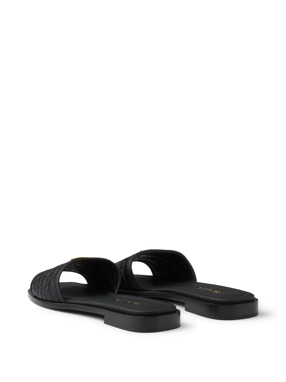 Miu Miu Raffia Effect Woven Slides nero