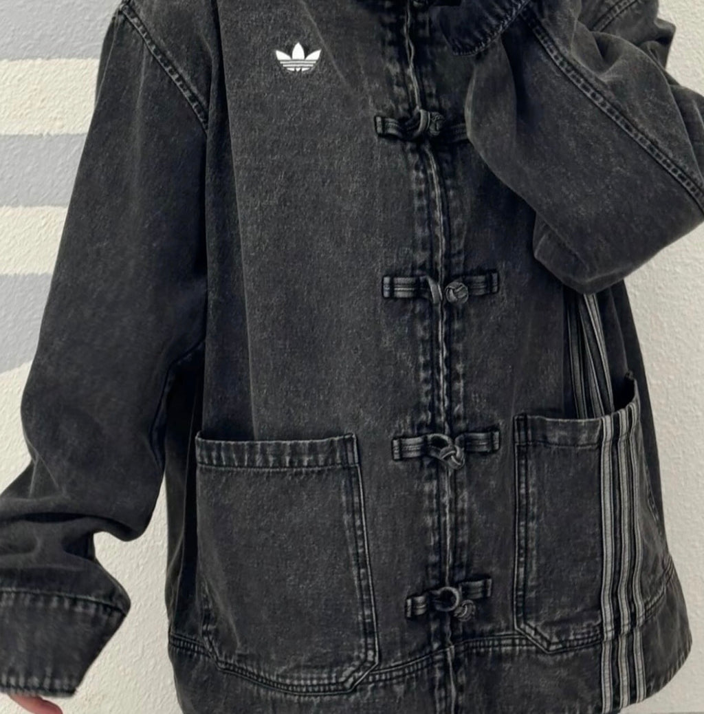 Adidas Chinese Track Top 3.0 giacca in denim grigio - VIBES MILANO