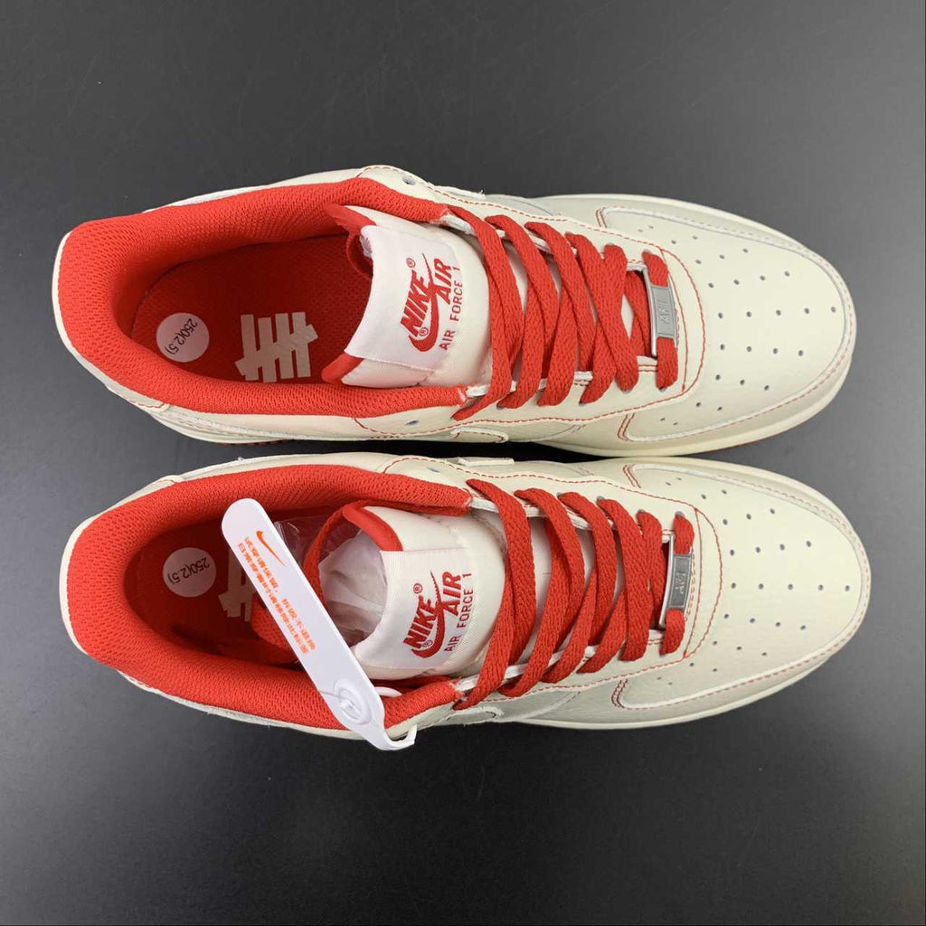 Undefeated x Air Force 1 Low Beige Red White UN1315 801