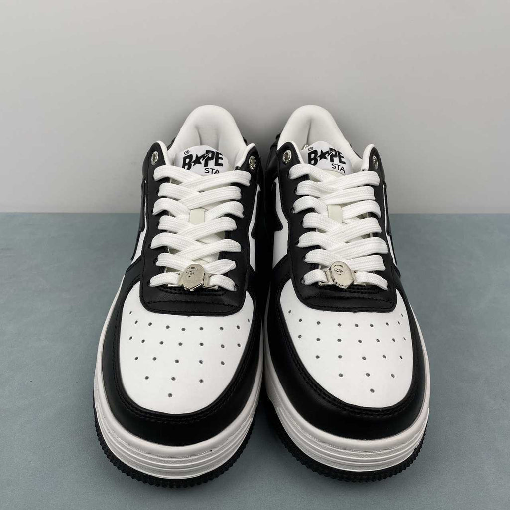 A Bathing Ape Sneakers da uomo in pelle verniciata Bape Sta bianco/nero