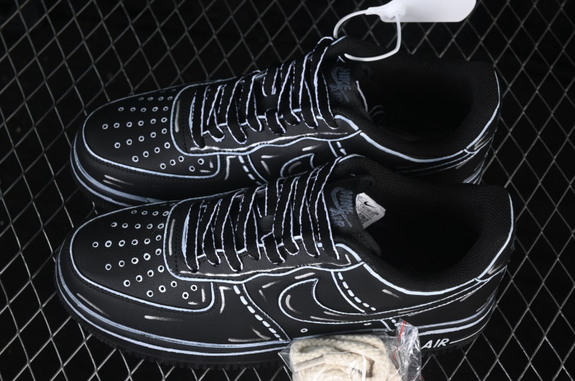 Nike Air Force 1 '07 Low Custom Cartoon Black
