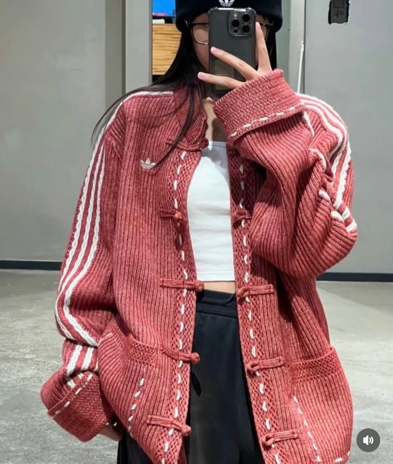 Adidas Originals Chinese New Year Knit Jacket salmone