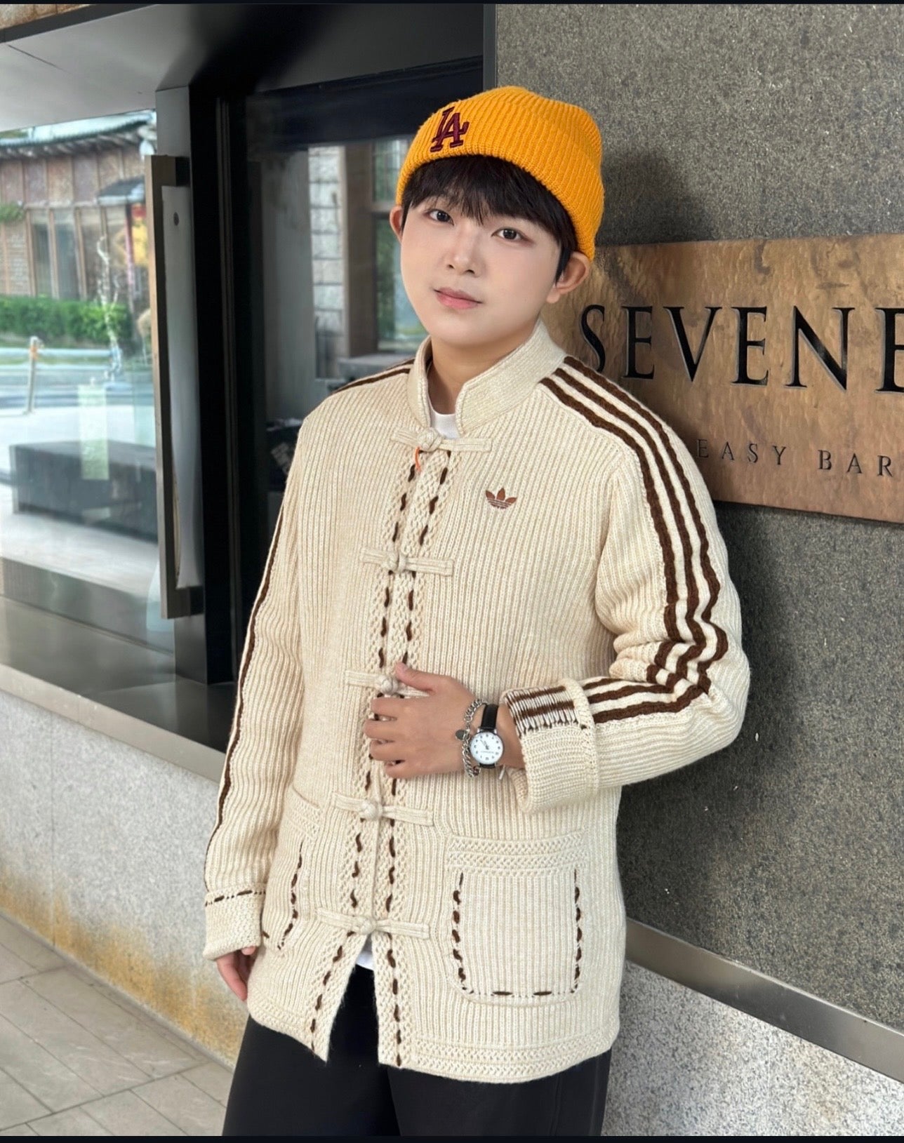 Adidas Originals Chinese New Year Knit Jacket beige chiaro - VIBES MILANO