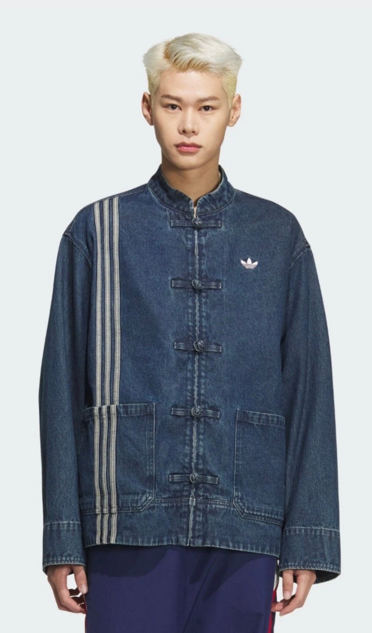 Adidas Chinese Track Top 3.0 giacca in denim blue - VIBES MILANO