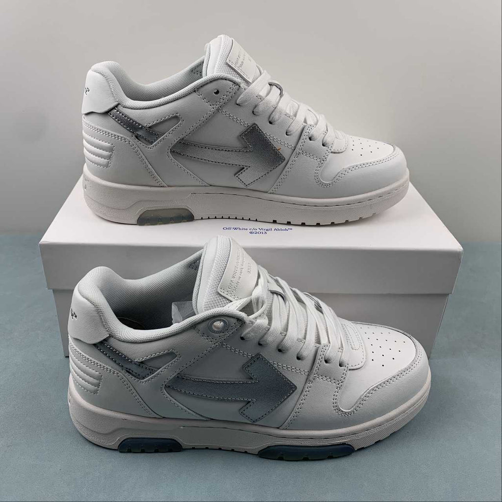 Off- White OOO Out Of Office sneakers Low Tops Bianco argento