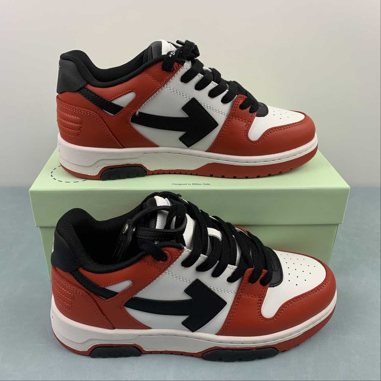 Off- White OOO Out Of Office sneakers Low Tops rosso bianco