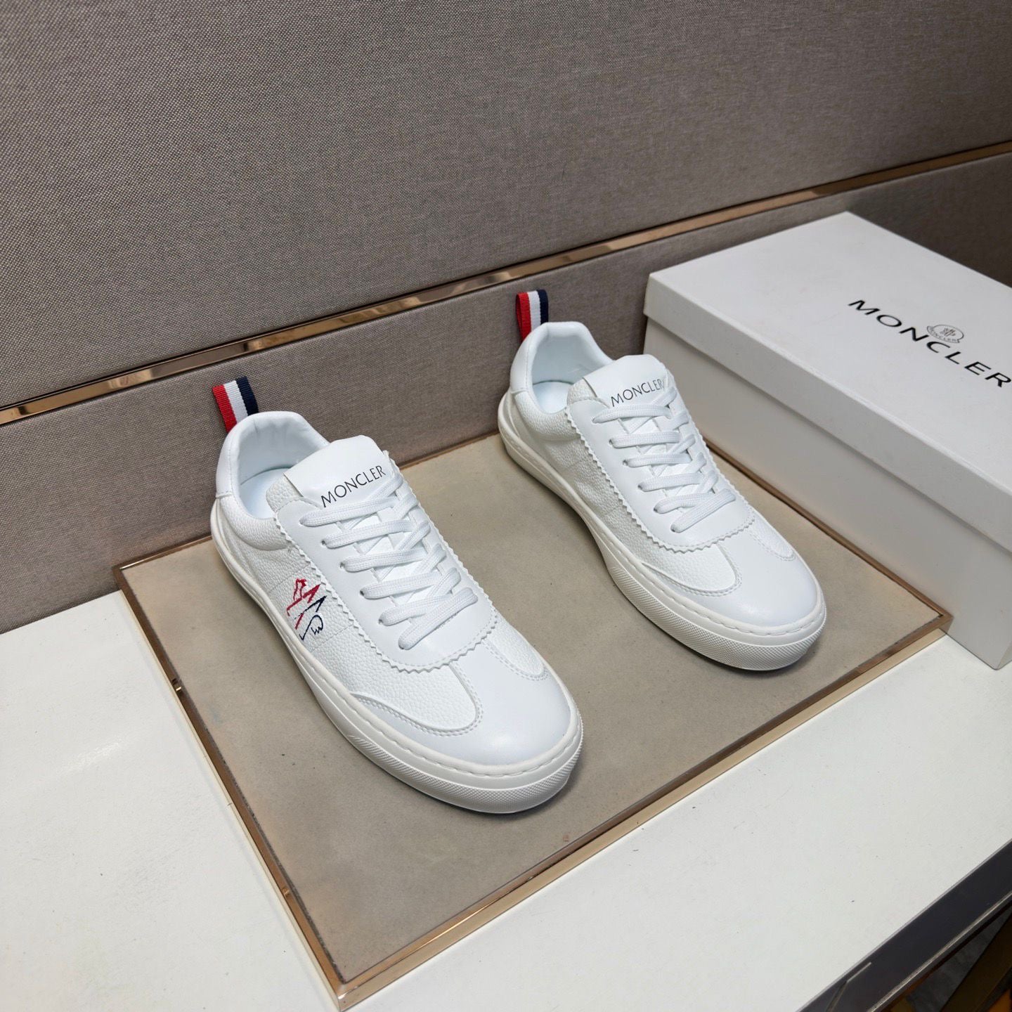 Moncler unisex white sneakers