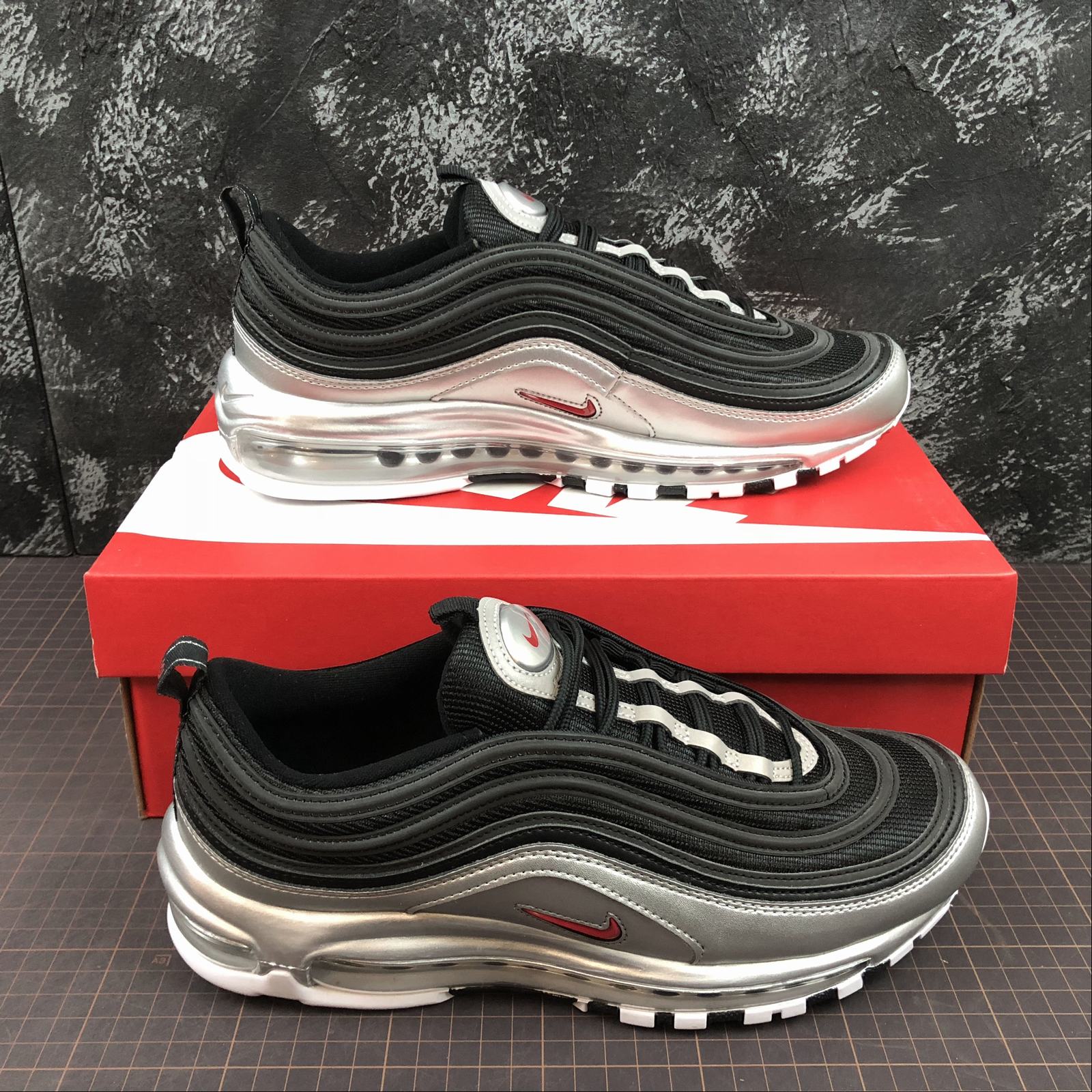 Nike Air Max 97 QS Black & Varsity Red & Silver