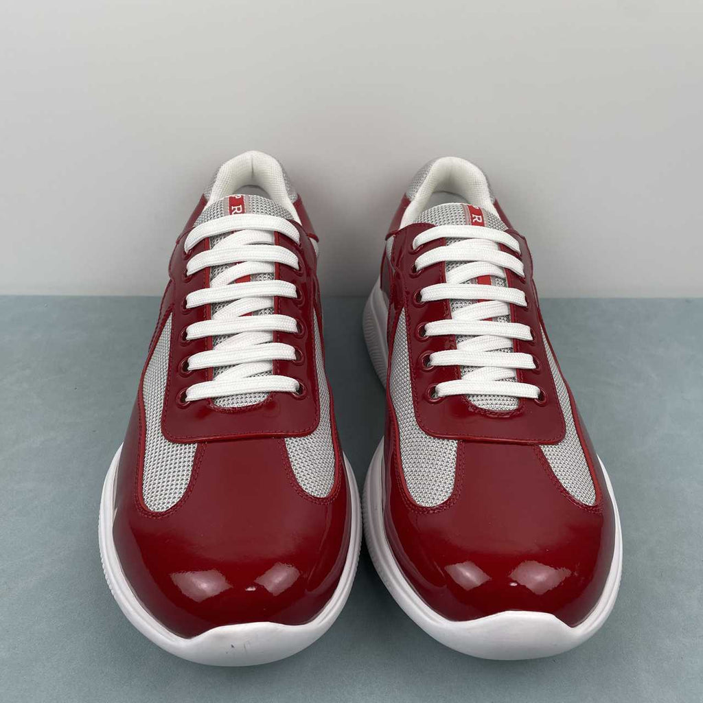 Prada sneakers America's Cup in vernice e tessuto bike rosso