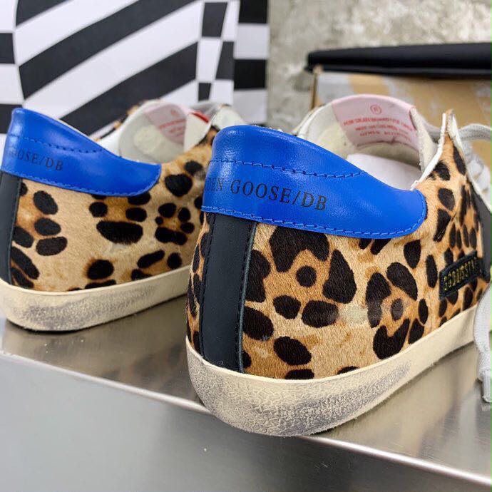 Golden Goose Superstar leopard sneakers tallone azzurro