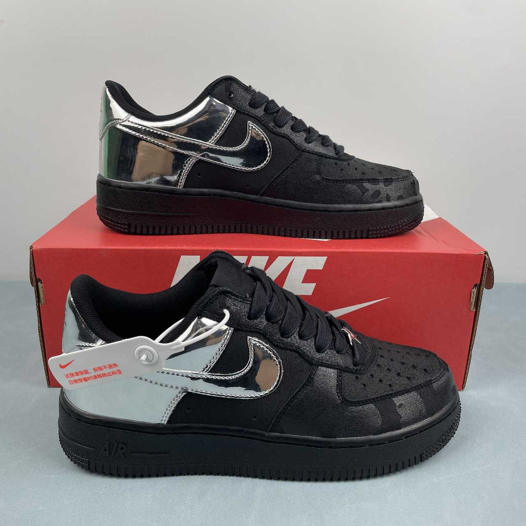 Nike Air Force 1 07 Low Black & Metallic Silver